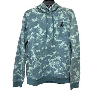 Volcom Sweatshirt Adult Large Blue Hoodie Surf Skateboarding Sweater Tie-Dye
